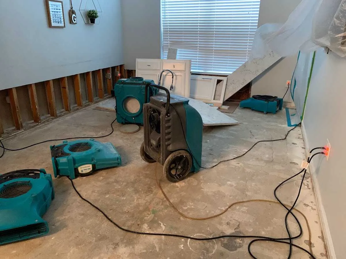 Dehumidifier in flood-cut room for Water Extraction & Removal in Goshen
